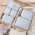 Mist blue 6-piece travel organizer set for 24-25 inch suitcases in waterproof fabric - Fog Blue 6-Piece Set