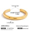 Tabella taglie dettagliata per il bracciale rigido in acciaio inossidabile dorato con misure - Stile Liscio Minimalista (JDB0109011) / 18.5cm / Oro