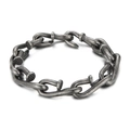 Bracciale a catena industriale in acciaio inossidabile con chiodi intrecciati vintage - Stile Gancio a Chiodo Nero Bollito 22cm (KB146421-BDJX)
