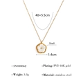 Titanium steel 18K gold flower necklace with white shell pendant, 45.5cm chain length - Flower Necklace (SN030062) / Gold