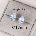 Close-up of 8x12mm pear-shaped cubic zirconia earrings in a velvet display box - 12MM Water Drop Platinum