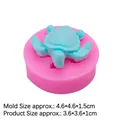 Pink silicone turtle mold for DIY cake decorating and resin art with size measurements - No.1 (15-23) / Pink