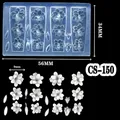 3D lotus flower silicone nail art mold CS-150 with translucent blue design - CS-150 Mixed Flowers B
