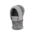 Berretto invernale in maglia 3 in 1 con maschera e scaldacollo in grigio e nero felpato - Grigio