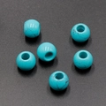 Polished round turquoise-style stone beads with natural black veins for jewelry making - 1 Piece / Blue Turquoise