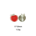 Silver apple alloy pendant base 17x20mm for DIY jewelry making and keychains - Smile Apple #17 (17*20mm)