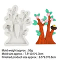 Molde de silicona árbol blanco con ejemplo de árbol con flores rosas para fondant - 1# B572 / Gris