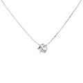 Elegant silver necklace featuring a classic six-prong round zircon solitaire pendant - Silver