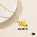 Collana con pendente a forma di cicala dorata con ali intrecciate su catena in acciaio inox - Cicala-Stile 1 / Oro