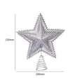 Dettaglio del puntale per albero a stella argento glitterato di 230 mm per 200 mm - Argento