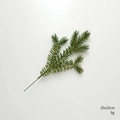 Artificial 25x15cm dark green pine branches with brown buds for Christmas DIY crafts - 3D 3-Prong Flowering Pine Branch
