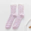 Cozy purple plush fuzzy socks for women, soft winter warm home sleeping floor socks. - One Size (35-42) / Light Purple