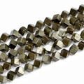 Perles cubiques en pyrite naturelle bronze doré métallique pour création de bijoux - Cube Diagonal 8*8mm
