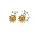Golden sun charm for DIY jewelry making, size 8mm by 10mm with 1.5mm hole - Sun / Gold
