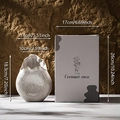 Modern white textured ceramic vase for home decor with detailed packaging dimensions - Color Box
