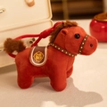 Festive red plush horse mascot keychain accessory for Chinese New Year charm gift - Horse Pendant - Red / 10-15cm