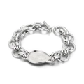 Dettaglio del bracciale a catena spessa argento con ciondolo a goccia e chiusura a T - Base a Goccia Argentata (KLJ6074-Z)