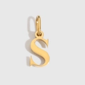 Minimalist gold-plated letter S pendant for personalized necklaces and bracelets - Lowercase s - 14K Gold