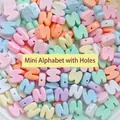 Mini macaron colorful resin alphabet beads with side holes for DIY jewelry making - Letter N / 1 Piece