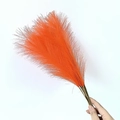 Handheld 55cm vibrant orange artificial pampas grass bouquet for Nordic boho home decoration - 53-55cm / Orange Red
