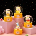 Set of four Shiba Inu crystal balls with glowing yellow bases and cute puppy figures - 25-22# (lights + Snowflakes)