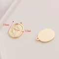 Detailed view of 18x12mm 14K gold filled oval flower charm for DIY jewelry making - 14K Sunflower
