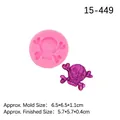 Pink silicone skull and crossbones mold for Halloween fondant and clay DIY crafts - 2# Skull Skeleton / Pink