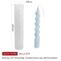 Spiral candle silicone mold and light blue twisted wax candle product variant - Spiral Shape