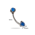 Piercing griffe de dragon avec œil de chat bleu et barre courbée en acier de 10mm - Bleu Foncé