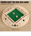 Round wooden 4-player Shut the Box board game with green felt and digital flip tiles - Round Single Color Shut The Box (White Box)