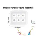 Kleine ovale Silikonform für Perlen mit 6 Kavitäten und fertigen Ohrringbeispielen - 6-Loch Rechteck Rund mit Loch (12mm)