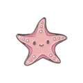Cute pink starfish enamel pin with smiling face and silver metal edges for ocean lovers - XZ4614-Pink Starfish