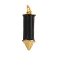 Pencil shaped pendant with black enamel finish and gold metal accents for jewelry - Pencil Shape-Black