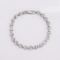 Zilverkleurige hartjesarmband met fonkelende zirkonia en veilige vouwsluiting - 3132 Romeinse armband / Zilver (Wit K)