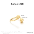 Detail van 7mm goudkleurige roestvrijstalen druppelring met een gewicht van 4g op wit - US 6 / Goud (Waterdruppel)