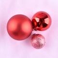 Red cake topper balls in matte, glossy, and glitter finishes for festive baking decor - Wish Ball / Red