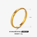 Minimalist golden stainless steel ring weighing 1.5g with 1.7cm diameter display - US 7 / Gold