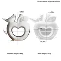 Dimensiones y detalles técnicos del molde de silicona de resina manzana y pájaro - Molde de adorno de pájaro de manzana hueca