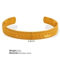 Adjustable golden stainless steel open cuff bracelet with three rows of rivet dots - Gold (SZ64 Rivet Style)