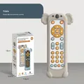 Graue Koala Silikon Baby-Fernbedienung Spielzeug mit Musik und mehrsprachigen Tasten - Russisch Koala Silikonhülle + Weiße Fernbedienung