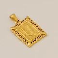 Pendentif rectangulaire doré avec bordure en filigrane et lettre stylisée U - U-Pendentif Seul