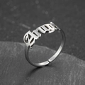 Anello regolabile in acciaio inossidabile argento con scritte Baby stile gotico - Stile Baby (051) / Color Acciaio