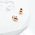 Perline distanziatrici in oro rosa con trama trapuntata per gioielli fai da te - 5.3*7mm / Oro rosa