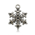 Vintage antique silver snowflake pendant charm for DIY Christmas jewelry making - Snowflake Type K