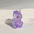Portachiavi a unicorno in acrilico viola scintillante con finitura trasparente e glitter - Viola Iridescente