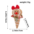 Plush Christmas gingerbread girl hanging ornament with ice cream cone and red bow - Gingerbread Man Hanging Ornament (Female)