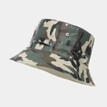 Detail of camouflage boonie hat with metal eyelets and adjustable SPORT toggle cord - Forest Camouflage (5#)