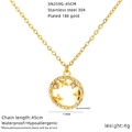 Detailed view of 18K gold-plated star pendant necklace with abalone shell inlay - Star Radiant Mother of Pearl (SN259G)