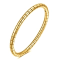 Minimalist 18K gold plated stainless steel 5mm oval tubogas snake bone bangle for women - Snake Tubogas Gold