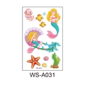 Tatuaggi temporanei di sirena per bambini, modello WS-A031 con delfini e creature marine - Sirena (WS-A031)